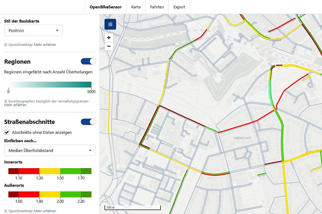 Beispiel für die Visualisierung von obs-Messdaten in einer Karte