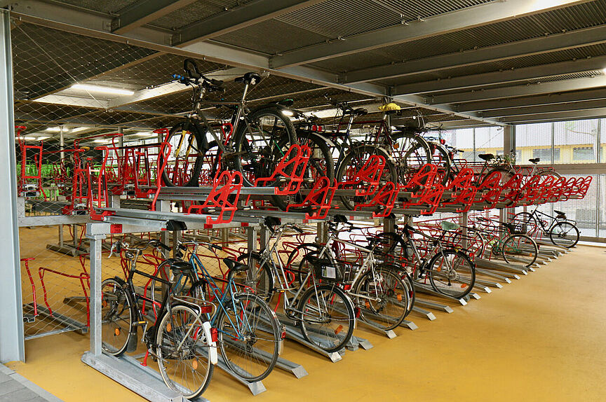 fahrRad.Parkhaus Mainz Abstellanlagen im Mainzer fahrRad.Parkhaus